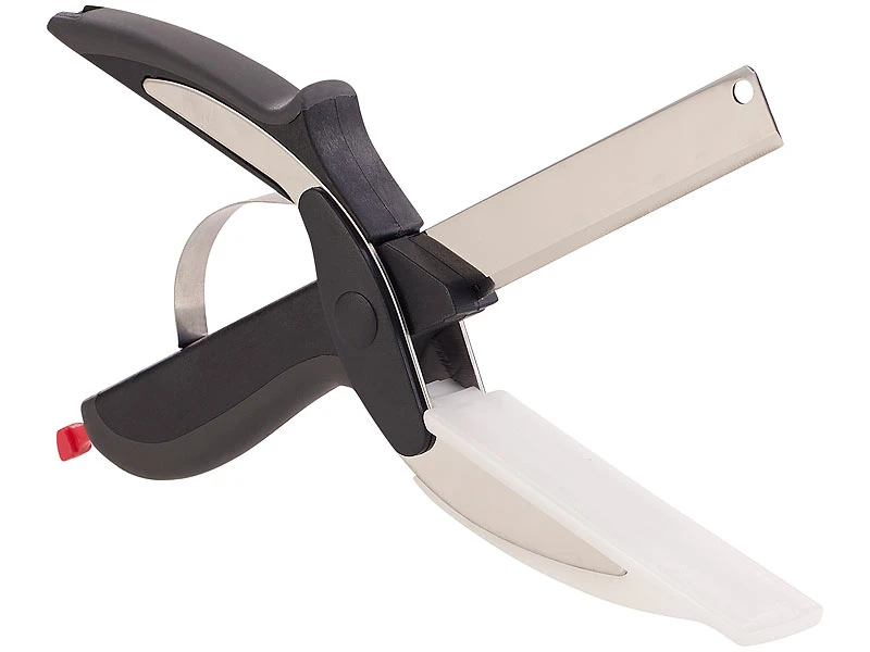 Rosenstein & Söhne Kräuterschere:4er-Set 2in1-Küchenschneider-Scheren Mit Messer Und Schneidebrett 7 Rosenstein & Söhne Kräuterschere:4er-Set 2in1-Küchenschneider-Scheren Mit Messer Und Schneidebrett – Bild 5