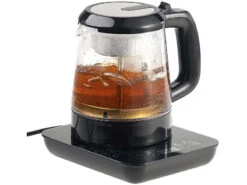 Rosenstein & Söhne Teezubereiter Elektrisch:2in1-Teebereiter & Wasserkocher Mit Temperaturwahl, 1 Liter, 800 Watt