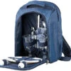 Xcase Picknickrucksack:Thermo-Picknick-Rucksack Mit Kühlfach, Bestückt Für 2 Personen