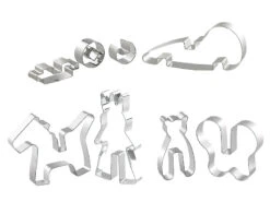 Rosenstein & Söhne Ausstechformen:Ausstech-Formen-Set Für 3D-Plätzchen: Reiter, Schmetterling, Rennauto