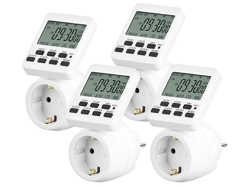 Revolt Zeitschalt-Uhren:4er-Set Digitale Zeitschaltuhren Mit 180° Rotierbarem LCD-Display 4 Revolt Zeitschalt-Uhren:4er-Set Digitale Zeitschaltuhren Mit 180° Rotierbarem LCD-Display – Bild 2