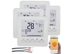 Revolt Raumthermostat:4er-Set WLAN-Thermostate Für Fußbodenheizung, Für Siri, Alexa & GA -Einrichtungsgeschäft nc7755 6