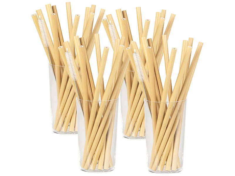 Rosenstein & Söhne Umwelt-Bambus-Trinkhalme:48 Bambus-Trinkhalme 220 Mm, Wiederverwendbar, Mit Reinigungsbürste 3 Rosenstein & Söhne Umwelt-Bambus-Trinkhalme:48 Bambus-Trinkhalme 220 Mm, Wiederverwendbar, Mit Reinigungsbürste