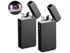 PEARL Lichtbogenfeuerzeug:2er-Set Elektronische Feuerzeuge Mit Doppeltem Lichtbogen, USB