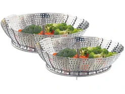 Rosenstein & Söhne Dämpfeinsatz:2er-Set Dampfgar-Einsatz Für Alle Töpfe Von 18 Bis 27 Cm