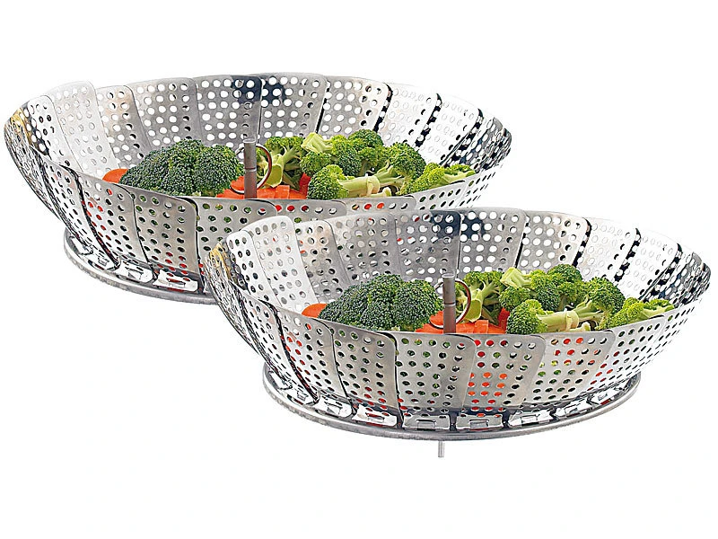 Rosenstein & Söhne Dämpfeinsatz:2er-Set Dampfgar-Einsatz Für Alle Töpfe Von 18 Bis 27 Cm 3 Rosenstein & Söhne Dämpfeinsatz:2er-Set Dampfgar-Einsatz Für Alle Töpfe Von 18 Bis 27 Cm