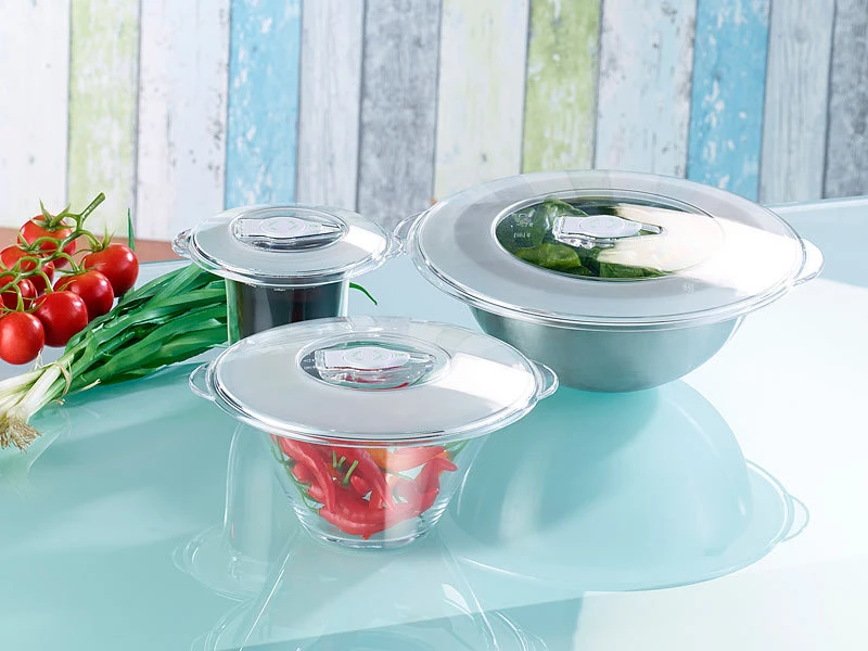 Rosenstein & Söhne Vacuumdeckel:Vakuum-Universaldeckel, Ø 9,5-18 Cm, 3er-Set 4 Rosenstein & Söhne Vacuumdeckel:Vakuum-Universaldeckel, Ø 9,5-18 Cm, 3er-Set – Bild 2