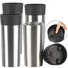 Rosenstein & Söhne Edelstahl Thermobecher:4er-Set Edelstahl-Isolierbecher Mit Quick-Press-Verschluss, 360 Ml