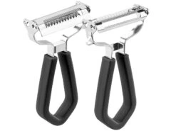 PEARL 2er-Set 2in1-Edelstahl-Schäler Mit 2 Pendelklingen Für Sparschäler -Einrichtungsgeschäft nc9324 7