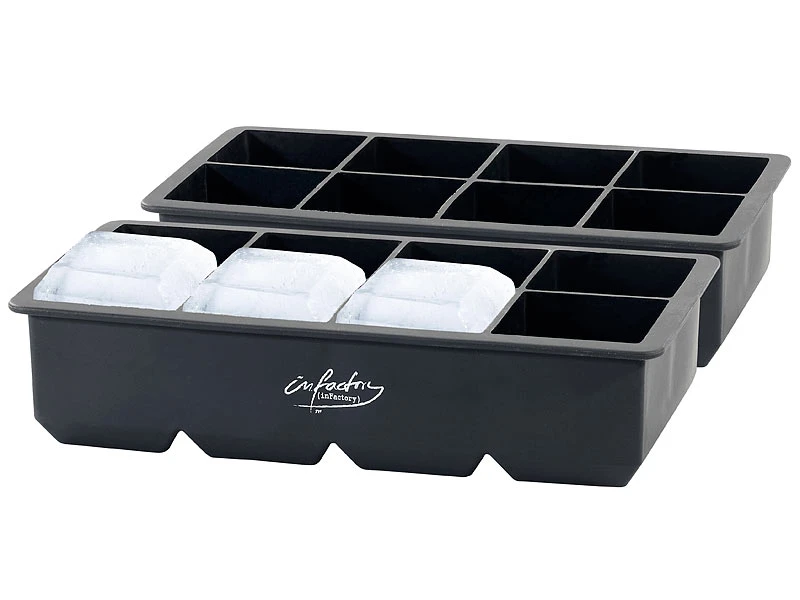 Infactory Formen Für Eiswürfel:2er-Set XXXL-Eiswürfelformen Für Je 8 Eiswürfel, Je 5x5x5cm 3 Infactory Formen Für Eiswürfel:2er-Set XXXL-Eiswürfelformen Für Je 8 Eiswürfel, Je 5x5x5cm