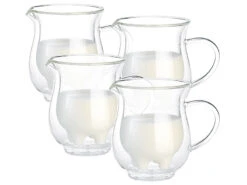 Cucina Di Modena Tassen Euter:4er-Set Doppelwandige Milchkännchen Im Witzigen Euterdesign, 200 Ml