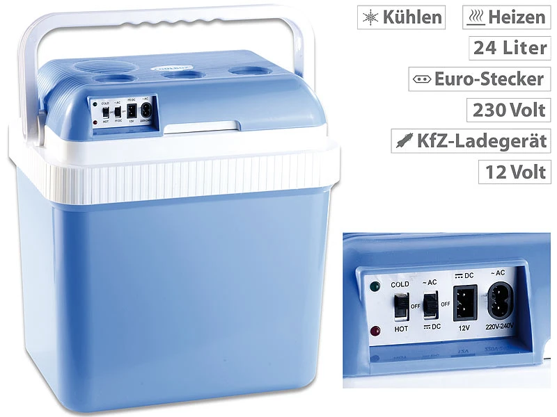 Xcase Auto Kühlbox:Thermoelektrische Kühl- Und Wärmebox, 24 L, 12- & 230-V-Anschluss 3 Xcase Auto Kühlbox:Thermoelektrische Kühl- Und Wärmebox, 24 L, 12- & 230-V-Anschluss