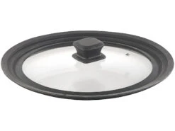 Rosenstein & Söhne Pfannendeckel Universal:Universal-Silikonrand-Glasdeckel Für Töpfe & Pfannen Mit Ø 24 - 28 Cm