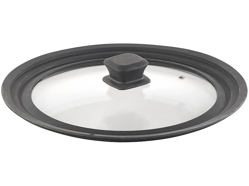 Rosenstein & Söhne Pfannendeckel Universal:Universal-Silikonrand-Glasdeckel Für Töpfe & Pfannen Mit Ø 24 - 28 Cm 3 Rosenstein & Söhne Pfannendeckel Universal:Universal-Silikonrand-Glasdeckel Für Töpfe & Pfannen Mit Ø 24 - 28 Cm