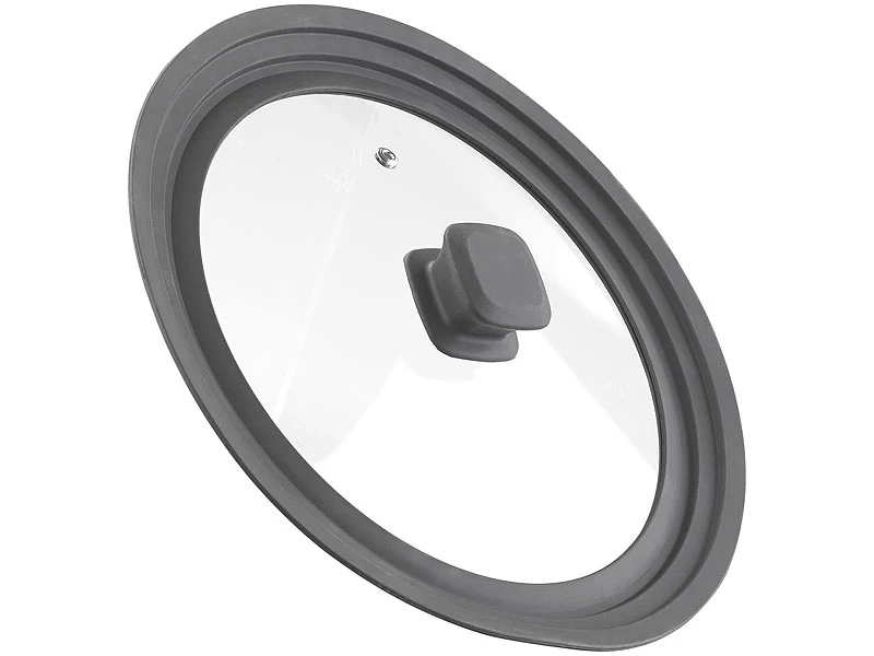 Rosenstein & Söhne Pfannendeckel Universal:Universal-Silikonrand-Glasdeckel Für Töpfe & Pfannen Mit Ø 24 - 28 Cm 4 Rosenstein & Söhne Pfannendeckel Universal:Universal-Silikonrand-Glasdeckel Für Töpfe & Pfannen Mit Ø 24 - 28 Cm – Bild 2