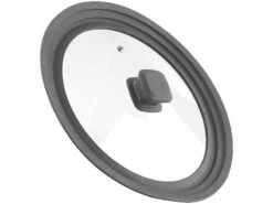 Rosenstein & Söhne Pfannen-Zubehör:2er-Set Universal-Glasdeckel Mit Silikonrand (24 - 28 Cm) -Einrichtungsgeschäft nx1342 5