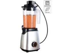 Rosenstein & Söhne Standmixer:2in1-Vakuum-Mixer Mit 3 Stufen & 4 Klingen, 700 Ml, BPA-frei, 300 Watt