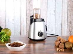 Rosenstein & Söhne Mixer Mit Vakuumpumpe:Mahl-Aufsatz Mit Edelstahl-Klinge Und Becher Für 2in1-Vakuum-Mixer -Einrichtungsgeschäft nx1356 3