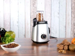 Rosenstein & Söhne Mixer Mit Vakuumpumpe:Mahl-Aufsatz Mit Edelstahl-Klinge Und Becher Für 2in1-Vakuum-Mixer -Einrichtungsgeschäft nx1356 4