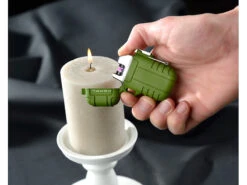 PEARL USB Feuerzeug:2er-Set Elektronisches Feuerzeug Mit Doppeltem Lichtbogen, IP56, Oliv -Einrichtungsgeschäft nx1430 5