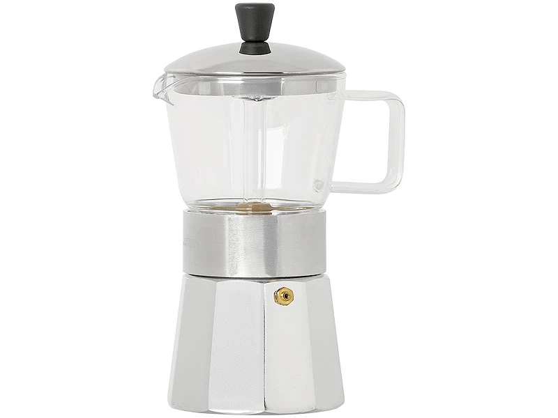 Cucina Di Modena Espressobereiter:Design-Espressokocher, Kanne Aus Borosilikat-Glas, 300 Ml, 6 Tassen 5 Cucina Di Modena Espressobereiter:Design-Espressokocher, Kanne Aus Borosilikat-Glas, 300 Ml, 6 Tassen – Bild 3