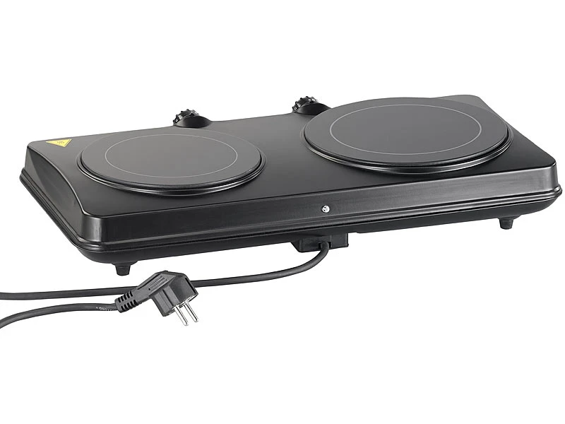 Rosenstein & Söhne Doppelkochfeld:Glaskeramik-Doppel-Kochfeld, Infrarot-Wärme, 2.000 W, Ø 16,4 & 18,8 Cm 7 Rosenstein & Söhne Doppelkochfeld:Glaskeramik-Doppel-Kochfeld, Infrarot-Wärme, 2.000 W, Ø 16,4 & 18,8 Cm – Bild 5