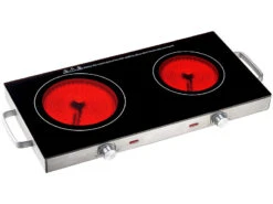 Rosenstein & Söhne Kochfeld:Glaskeramik-Doppelkochfeld Mit Infrarot-Wärme; 2.800 W; Ø 16.5 & 20 Cm -Einrichtungsgeschäft nx1520 0 1