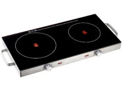 Rosenstein & Söhne Kochfeld:Glaskeramik-Doppelkochfeld Mit Infrarot-Wärme; 2.800 W; Ø 16.5 & 20 Cm -Einrichtungsgeschäft nx1520 1 1