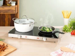 Rosenstein & Söhne Kochfeld:Glaskeramik-Doppelkochfeld Mit Infrarot-Wärme; 2.800 W; Ø 16.5 & 20 Cm -Einrichtungsgeschäft nx1520 2 1