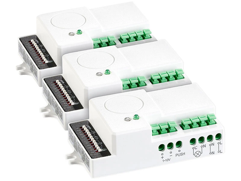 Revolt Radarmelder:3er-Set Bewegungsmelder Mit Mikrowellenradar Und Dimmer 3 Revolt Radarmelder:3er-Set Bewegungsmelder Mit Mikrowellenradar Und Dimmer
