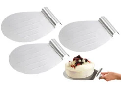 Rosenstein & Söhne Tortenretter:3er-Set Tortenhebe-Bleche Aus Edelstahl Mit Griffmulde, 33 X 26 Cm -Einrichtungsgeschäft nx1933 0