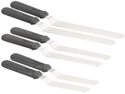 Rosenstein & Söhne Tortenspachtel:6er-Set Edelstahl-Winkelpaletten In 3 Größen Mit Ergonomischen Grif