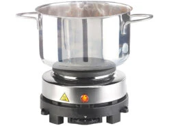 Rosenstein & Söhne Herdplatte:Elektrische Mini-Einzel-Kochplatte & Espresso-Kocher, 500 W, 3 Tassen -Einrichtungsgeschäft nx3195 12 2