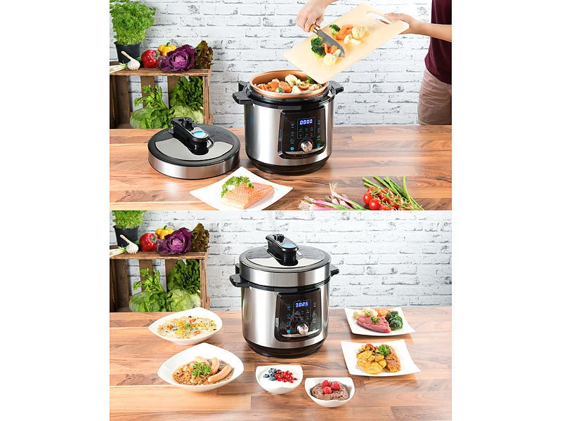 Sichler Programmierbarer 11in1-Schnellkochtopf, 5 L, 1.000 W,Versandrückläufer 6 Sichler Programmierbarer 11in1-Schnellkochtopf, 5 L, 1.000 W,Versandrückläufer – Bild 4