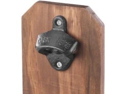 Cucina Di Modena Wandflaschenöffner:Flaschenöffner Mit Kronkorken-Auffangbehälter, Holz, Zur Wandmontage -Einrichtungsgeschäft nx3349 0