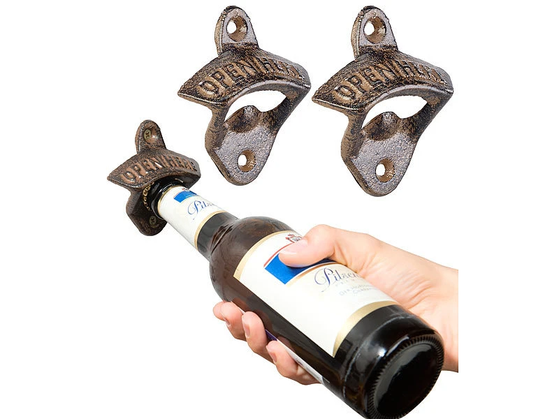 Cucina Di Modena Flaschenöffner Wand:2er-Set Gusseisen-Flaschenöffner Zur Wandmontage, Je 70 X 81 Mm, 101 G 3 Cucina Di Modena Flaschenöffner Wand:2er-Set Gusseisen-Flaschenöffner Zur Wandmontage, Je 70 X 81 Mm, 101 G