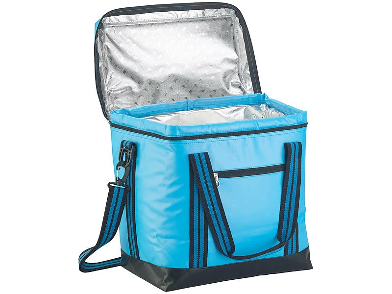 PEARL Gefriertasche:Faltbare Kühltasche Mit Griffen, Wasserdichte Lkw-Plane, 26 L, Blau 6 PEARL Gefriertasche:Faltbare Kühltasche Mit Griffen, Wasserdichte Lkw-Plane, 26 L, Blau – Bild 4