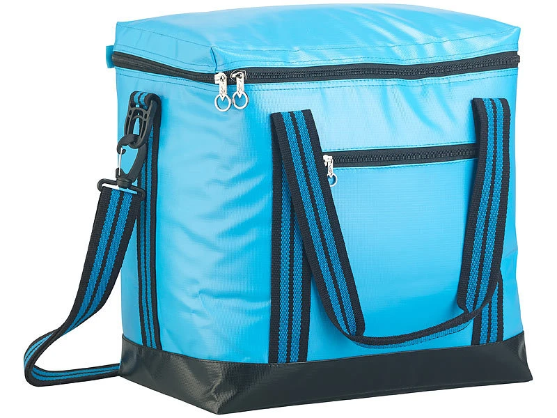 PEARL Gefriertasche:Faltbare Kühltasche Mit Griffen, Wasserdichte Lkw-Plane, 26 L, Blau 8 PEARL Gefriertasche:Faltbare Kühltasche Mit Griffen, Wasserdichte Lkw-Plane, 26 L, Blau – Bild 6