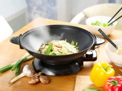 Rosenstein & Söhne Elektro Wok:Elektrischer Wok Mit Thermostat, Antihaftbeschichtet, 1.500 W, 5,1 L -Einrichtungsgeschäft nx3782 2