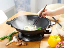 Rosenstein & Söhne Elektro Wok:Elektrischer Wok Mit Thermostat, Antihaftbeschichtet, 1.500 W, 5,1 L -Einrichtungsgeschäft nx3782 3