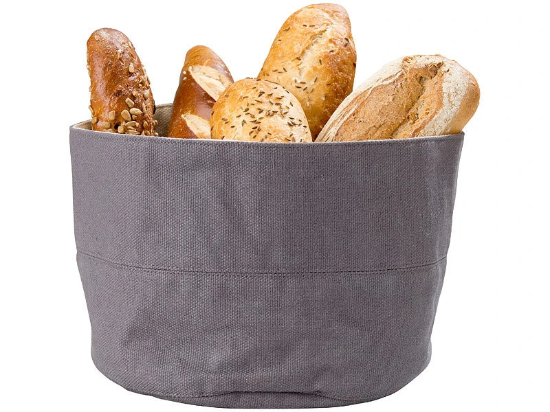 Rosenstein & Söhne Frühstücksbeutel:2er-Set Brotkörbe Aus 100% Baumwolle, Ø 20 Cm Und Ø 25 Cm 12 Rosenstein & Söhne Frühstücksbeutel:2er-Set Brotkörbe Aus 100% Baumwolle, Ø 20 Cm Und Ø 25 Cm – Bild 10