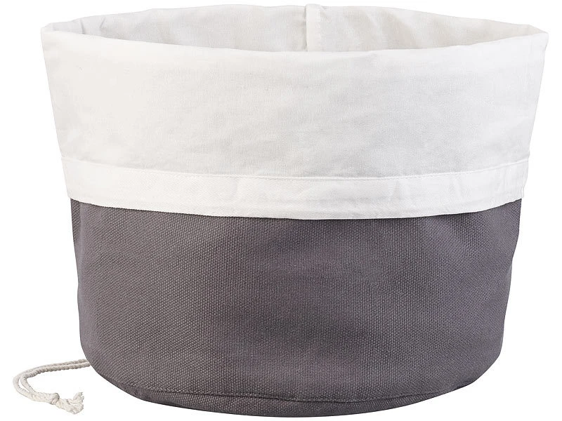 Rosenstein & Söhne Frühstücksbeutel:2er-Set Brotkörbe Aus 100% Baumwolle, Ø 20 Cm Und Ø 25 Cm 11 Rosenstein & Söhne Frühstücksbeutel:2er-Set Brotkörbe Aus 100% Baumwolle, Ø 20 Cm Und Ø 25 Cm – Bild 9