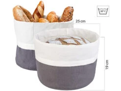 Rosenstein & Söhne Brot-Aufbewahrung Beutel:2er-Set XL-Brotkorb Aus Baumwolle, Verschließbare Kordel, Ø 25 Cm