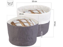 Rosenstein & Söhne Frühstücksbeutel:2er-Set Brotkörbe Aus 100% Baumwolle, Ø 20 Cm Und Ø 25 Cm