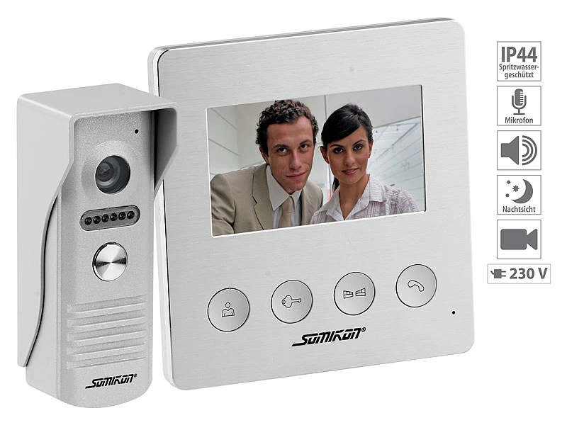 Somikon Video Türklingel:Video-Türsprechanlage Mit Farbdisplay, LED-Licht (Versandrückläufer) 3 Somikon Video Türklingel:Video-Türsprechanlage Mit Farbdisplay, LED-Licht (Versandrückläufer)