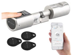 VisorTech Fingerprint Türschloss:Elektronischer Tür-Schließzylinder, Fingerprint, Transponder, Gateway -Einrichtungsgeschäft nx4466 4 1