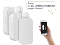 Luminea Türkontakte:3er-Set WiFi Tür & Fensteralarm, Alexa Und Google Assistant Komp. -Einrichtungsgeschäft nx4479 5