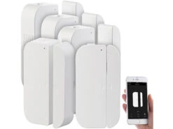 Luminea Fenstersensoren:5er-Set WiFi Tür & Fensteralarm, Alexa Und Google Assistant Komp. -Einrichtungsgeschäft nx4480 1
