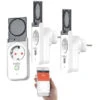 Luminea Home Control Messsteckdose:3er-Set WLAN-Outdoor-Steckdosen, App, Sprachsteuerung, 16 A, IP44 -Einrichtungsgeschäft nx4488 1