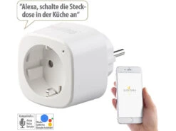Luminea Home Control WiFi Steckdose:WLAN-Steckdose Mit App, 16 A, Komp. Zu Siri, Alexa & Google Assistant